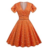 TWGONE Dresses for Women 1940s Cocktail Dresses Swing Tea Party Dresses Rockabilly Dresses