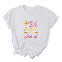 Happy Easter T Shirts for Women Cute Colorful Egg Printed Graphic T-Shirt Easter Short Sleeve Tees Casual Tops