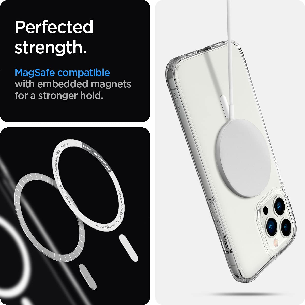 Spigen Ultra Hybrid Mag (MagFit) Compatible with MagSafe Designed for iPhone 13 Pro Max Case (2020) - White