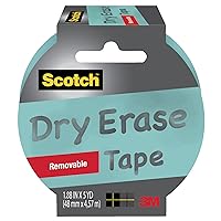 Scotch 1905R-DE-BLU Dry Erase Removable Tape, 1.88