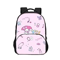 Lightweight Travel Backpack Kuromi Cartoon Daypack,Water Resistant Rucksack with Front Pocket