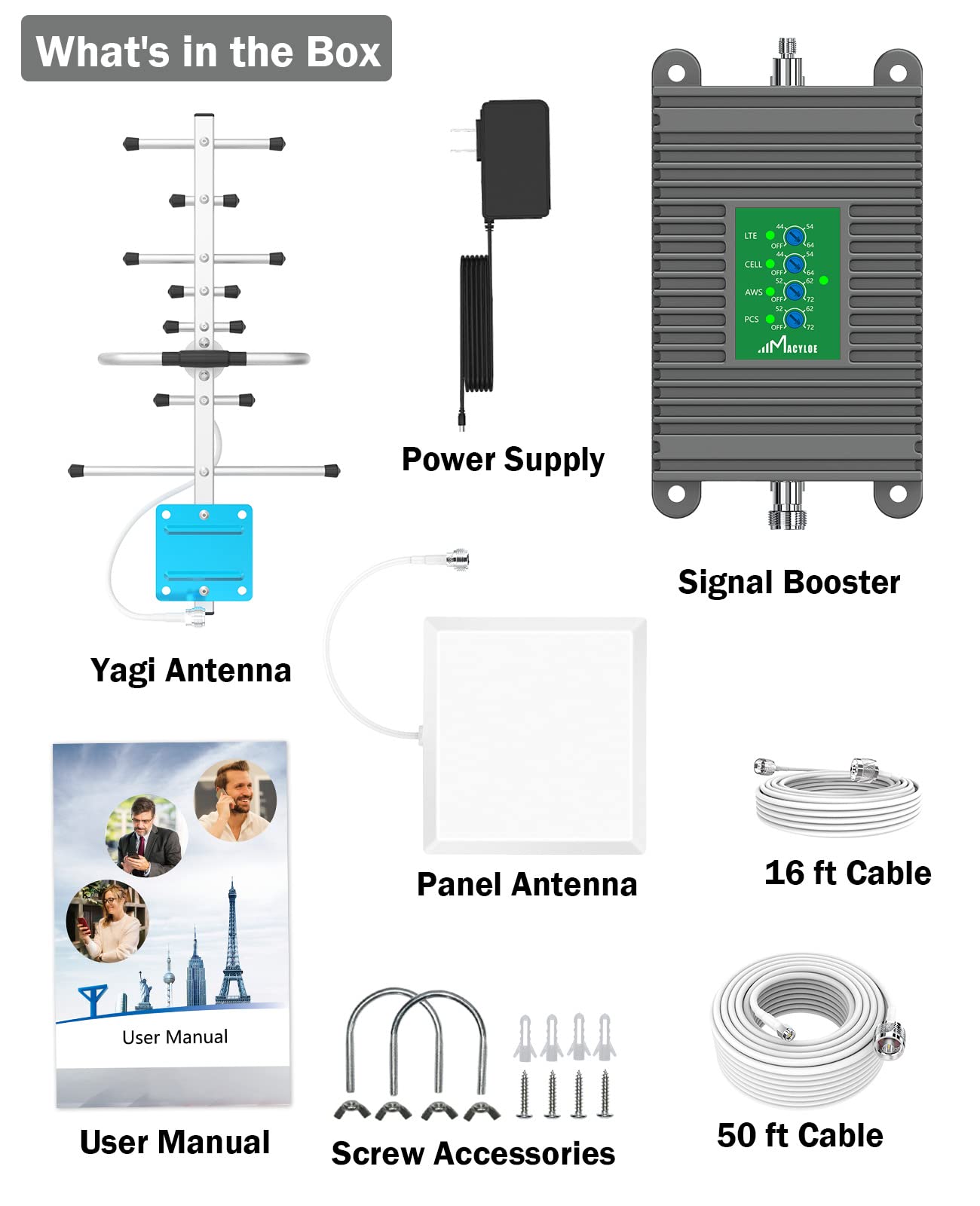 Verizon Cell Phone Booster for Home Boosts All U.S. Carriers 700/850/1700/1900/2100Mhz GSM 3G/4G/5G CDMA LTE for Verizon, AT&T, T Mobile, US Cellular Cell Phone Signal Booster FCC Approved