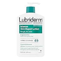 Intense Dry Skin Repair Lotion + Pro-Ceramide with Vitamin E & Minerals Helps to Repair Rough, Dry Skin, Fast Absorbing Lotion is Fragrance-Free and Non-Greasy, 16 fl. oz