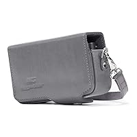 MegaGear Leather Camera Case with Strap Compatible with Sony Cyber-Shot DSC-RX100 VII, ZV-1, DSC-RX100 VI, DSC-RX100 V, DSC-RX100 IV, DSC-RX100 III, DSC-RX100 II - Grey (MG1206)