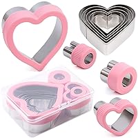 Heart Cookie Cutter Set,9 Piece Heart Shapes Stainless Steel Cookie Cutters Mold for Cakes Biscuits and Sandwiches,0.98