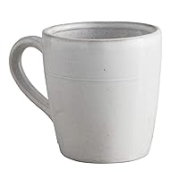 47th & Main Classic Glazed Pottery Style Porcelain Coffee Mug/Cup, 12-Ounce, White
