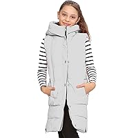 Kids Girls Oversized White Gilet Long Line Style Jacket Long Sleeveless Coat