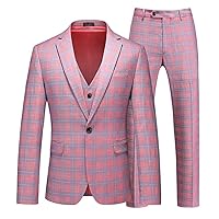 Wedding Suits for Men Slim Fit Designer Mens Plaid Suits Three Piece Prom Party Stage Wear