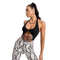 Laddering Cutout Front Halter Top