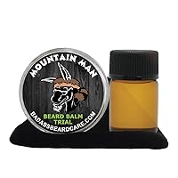 Beard Oil and Balm Trial Pack For Men - Mountain Man Scent - Natural Ingredients, Keeps Beard and Mustache Full, Reduce Itchy, Flaky Skin, Promote Healthy Growth