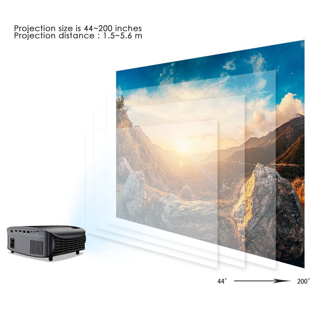 Projector, GooDee 2023 Dolby Native 1080P Video Projector, Outdoor Movie Projector, 230
