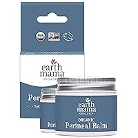 Earth Mama Organic Perineal Balm | Naturally Cooling Herbal Salve for Pregnancy and Postpartum Relief with Witch Hazel & Calendula, Feminine Care Essentials, Benzocaine & Butane Free, 2-FL OZ (2-Pk)