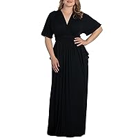 Kiyonna Plus Size Indie Flair Maxi Dress | Women's Boho Long Dress for Wedding Guest, Cocktail, Party, or Work
