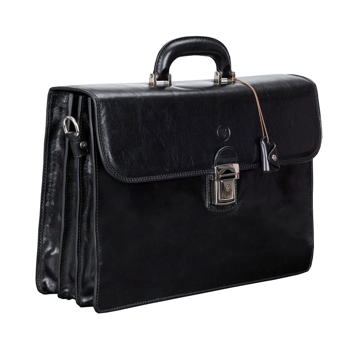 Maxwell Scott | Mens Quality Leather Classic Briefcase - 3 Section | The Paolo3 | Handmade In Italy