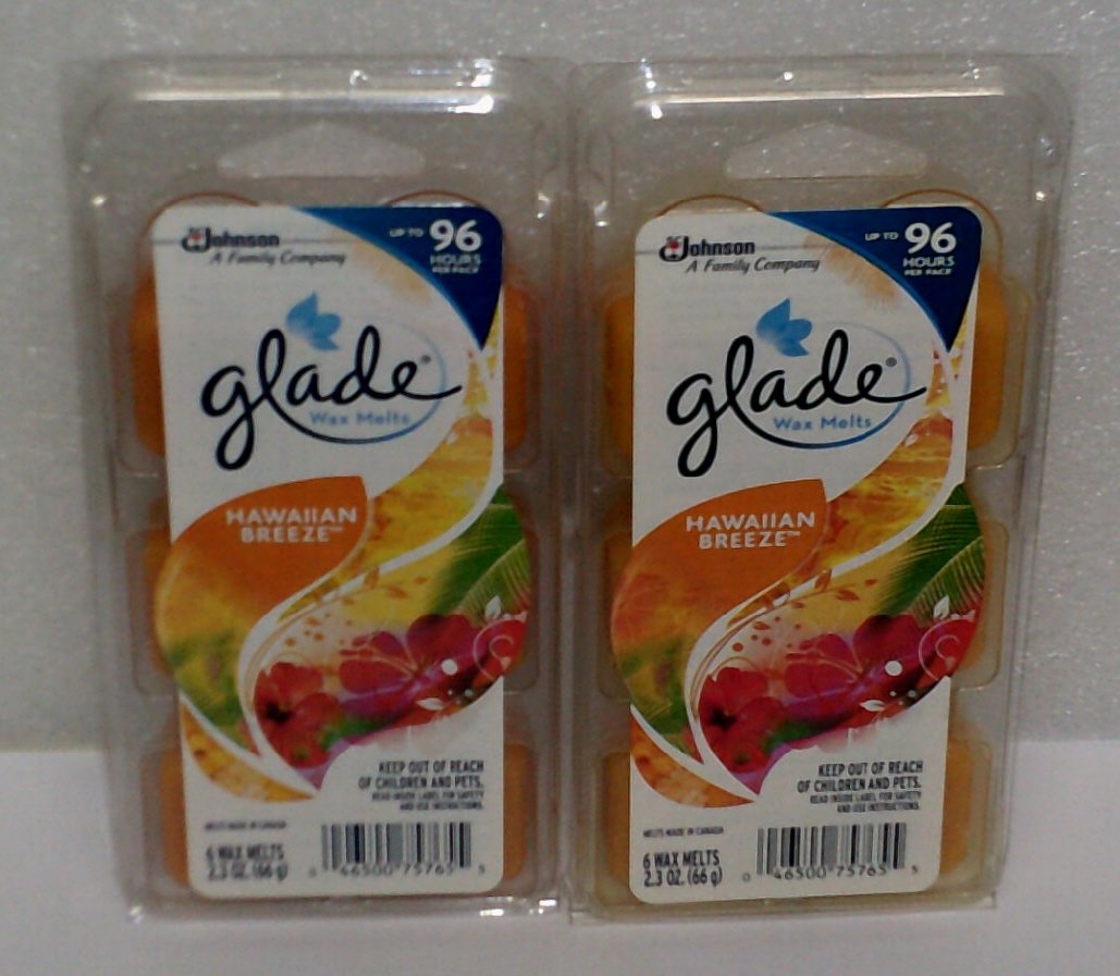 (2 Pack) Glade Limited Edition - Hawaiian Breeze - Wax Melts, 6 each