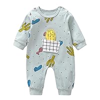 Baby Onesies Cactus Printed Haberd Cotton Newborn Clothes Romper Long Sleeve One-Piece Jumpsuit