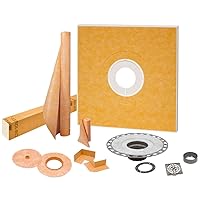 Schluter Systems KK122PVCE Kerdi 48-Inch x 48-Inch PVC Shower Kit with Stainless Steel Drain