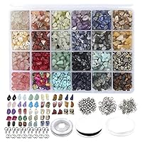 Irregular Gemstone Bead Kit with Spacer Beads, Lobster Clasp, Elastic Jump, for DIY Jewelry Making Supplies