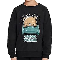 Good Night Toddler Raglan Sweatshirt - Graphic Sponge Fleece Sweatshirt - Animal Art Kids' Sweatshirt