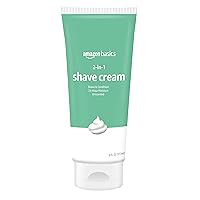 Amazon Basics 2-In-1 Shave Cream, Fragrance Free, Unscented, 6 Ounce (Pack of 2) (Previously Solimo)6.00 Ounce (Pack of 2)