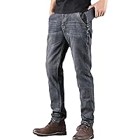 Spring and Summer Men's Jeans Trousers Business Casual Stretch Slim Denim Trousers Loose Straight Trousers