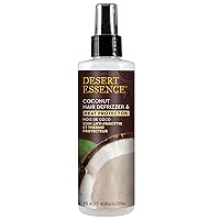 Coconut Hair Defrizzer & Heat Protector 8 fl oz - Gluten Free, Vegan, Cruelty Free - Coconut Oil & Jojoba Seed Extract - Protects Hair from Heat & Styling Damage