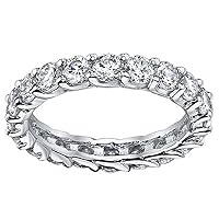 Platinum Diamond Braided Prong Anniversary Eternity Ring in Low Profile Setting (2.00-2.90 CT TDW)