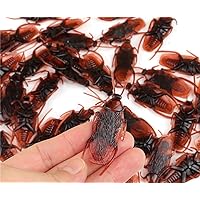 20PCS - Fake Roaches Prank - Cockroach Bugs Look Real Black Red