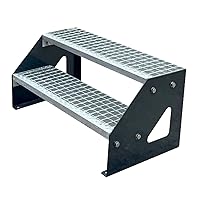 Kaminbau Mierzwa Premium Staircase Anthracite Freestanding 2 Steps (Galvanised) (Width 800 mm) (Height 38 cm) (Wanks: Anthracite) (Steps: Anthracite)
