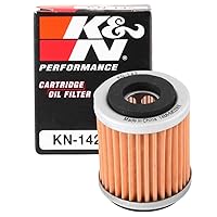 K&N Motorcycle Oil Filter: High Performance, Premium, Designed to be used with Synthetic or Conventional Oils: Fits Select Yamaha Vehicles, KN-142
