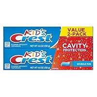 Crest Toothpaste 4.6 Ounce Kids 2-Pack Cavity Protection (136ml) (2 Pack)