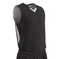 Champro Pivot Polyester Reversible Basketball Jersey, Adult 2X-Large, Black, White