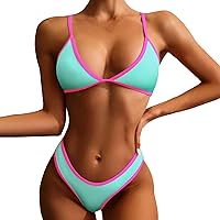 XJYIOEWT Swim Sports Bra Casual Solid Color Sports Style Sexy Halter Top Top Bikini Two Piece Swimsuit Set