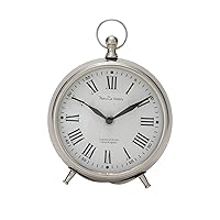 Deco 79 Stainless Steel Clock with Ring Top, 6