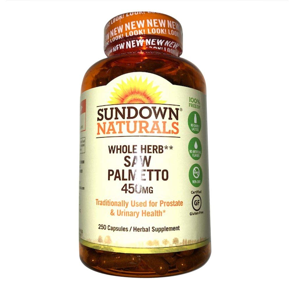 Sundown Saw Palmetto 450 mg Capsules 250 ea (Pack of 4)