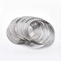 Pandahall 50 Loops Steel Memory Wire Jewelry Beading Wire Cuff Bangle Bracelet Findings for Jewelry Making Wrapping Arts 18 Gauge