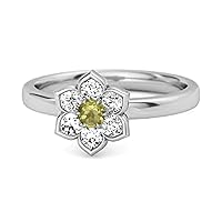 Multi Choice Your Gemstone Daisy Flower 0.02 Cts 925 Sterling Silver Ring