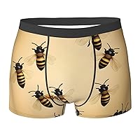 NEZIH Honey Bee Print Mens Boxer Briefs Funny Novelty Underwear Hilarious Gifts for Comfy Breathable