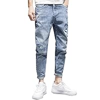 Andongnywell Men's Comfort Stretch Straight Fit Jean Denim Jeans for Men Skinny Slim Jeans Pants Relaxed Fit Boot Cut Jean