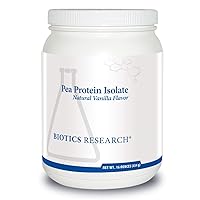 Biotics Research Pea Protein Isolate Natural Vanilla Flavored. Mixes Easily with Water or Juice. Premium Pea Protein. 25 gram Clean Protein per Serving 16 Ounces