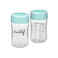 Motif Medical Breast Milk Storage Bottles for the Luna Breast Pump - Two 160mL Bottles for Breast Pump, With Sealing Discs - Milk Collection Containers