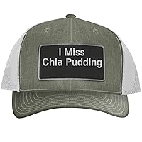I Miss Chia Pudding - Leather Black Patch Engraved Trucker Hat
