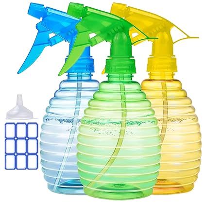 Spray Bottles - 3 Pack - Mist/Stream, Premium 16 Oz Empty Spray Bottles for Cleaning Solutions, Leak Proof, BPA Free, Spray Bottle for Plants, Pet, Bleach Spray, Vinegar, BBQ, Rubbing Alcohol