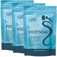 Tea Tree Oil & Menthol Foot Soak with Sea & Epsom Salt for Toenail Athletes Foot, Stubborn Foot Odor Scent, Softens Calluses & Soothes Sore Tired Feet -Pack of 3 16oz.
