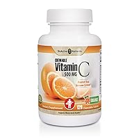 Vitamin C Chewable Tablets (Orange Flavor) - 500mg Vitamins - Dietary Supplements for Immunity, Plus Antioxidant Support - Made in USA - Gluten-Free, Yeast-Free, Vegan -