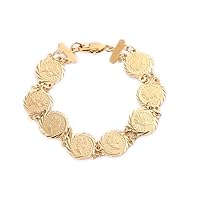 Queen Head Jewelry Coin Bracelet Jewelry Gold Color Bracelets for Women