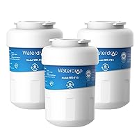 Waterdrop MWF Water Filters for GE® Refrigerators, Replacement for GE® MWF Refrigerator Water Filter and GE® SmartWater® MWFP, MWFA, GWF, HDX FMG-1, Kenmore® 9991, RWF1060, 3 Pack, Package May Vary