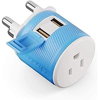 OREI South Africa, Botswana, Namibia Travel Plug Adapter with Dual USB - USA Input - Type M (U2U-10L), Will work with Cell Phones, Camera, Laptop, Tablets, iPad, iPhone
