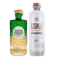 Seven Giants Reposado Style Tequila Alternative | USKO Original Non Alcoholic Vodka Alternative | Premium Non Alcoholic Spirits by Spirits of Virtue | Imported by Think Distributors (700ml)