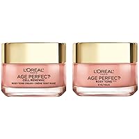 L'Oreal Paris Skin Care Age Perfect Rosy Tone Eye Brightener and Travel Size Face Moisturizer Anti-Aging Skin Care Set, 1 Kit